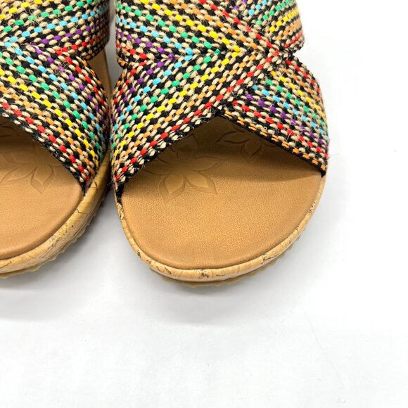 Skechers Cali Womens Beverlee Delighted Wedge Vegan Sandals Rainbow Multicolor - Picture 5 of 15